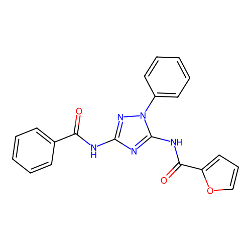 N-(3-benzamido-1-phenyl-1H-1,2,4-triazol-5-yl)furan-2-carboxamide structure