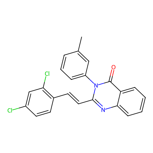 2-[(E)-2-(2,4-dichlorophenyl)ethenyl]-3-(3-methylphenyl)quinazolin-4(3H)-one structure