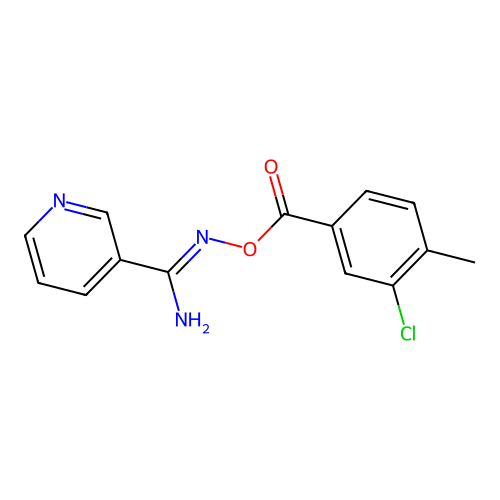 N'-{[(3-chloro-4-methylphenyl)carbonyl]oxy}pyridine-3-carboximidamide structure
