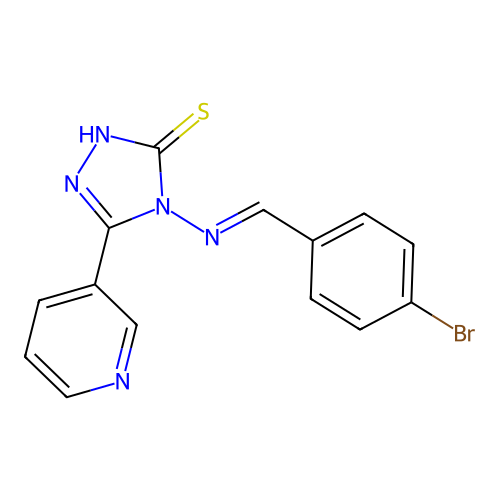 4-((4-Bromobenzylidene)amino)-5-(3-pyridinyl)-4H-1,2,4-triazol-3-YL hydrosulfide structure