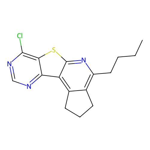 4-butyl-7-chloro-2,3-dihydro-1H-cyclopenta[4',5']pyrido[3',2':4,5]thieno[3,2-d]pyrimidine structure