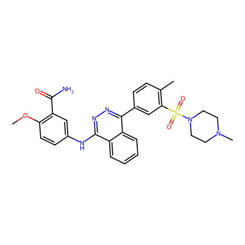 2-methoxy-5-[(4-{4-methyl-3-[(4-methylpiperazin-1-yl)sulfonyl]phenyl}phthalazin-1-yl)amino]benzamide structure