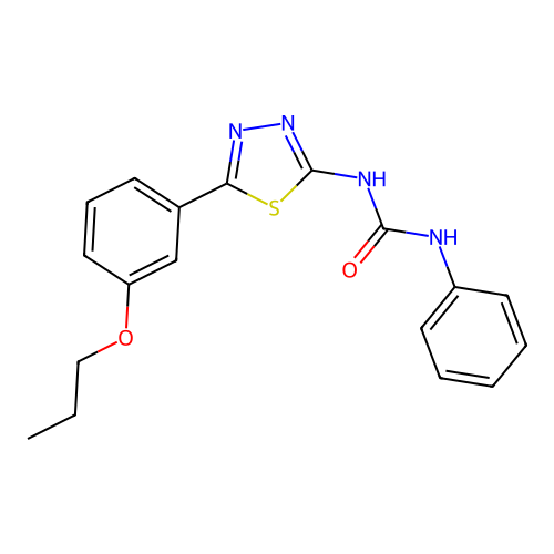 1-Phenyl-3-(5-(3-propoxyphenyl)-1,3,4-thiadiazol-2-yl)urea structure