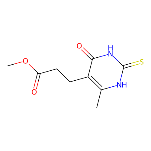 3-(6-methyl-4-oxo-2-sulfanylidene-1H-pyrimidin-5-yl)propanoic acid methyl ester structure