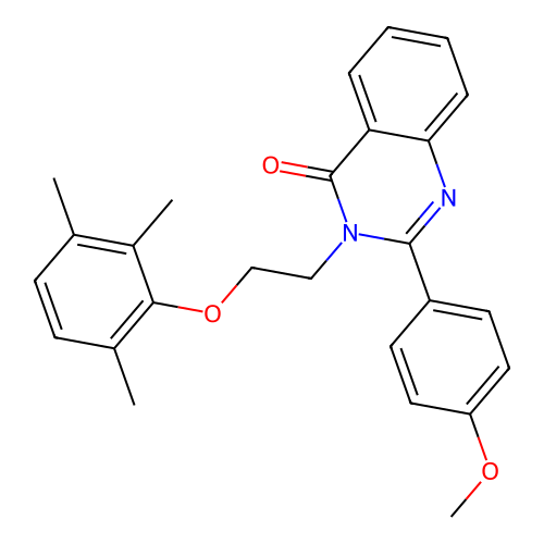 2-(4-methoxyphenyl)-3-(2-(2,3,6-trimethylphenoxy)ethyl)quinazolin-4(3H)-one structure