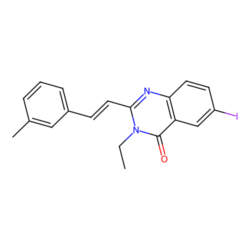 3-ethyl-6-iodo-2-[(E)-2-(3-methylphenyl)ethenyl]quinazolin-4-one structure