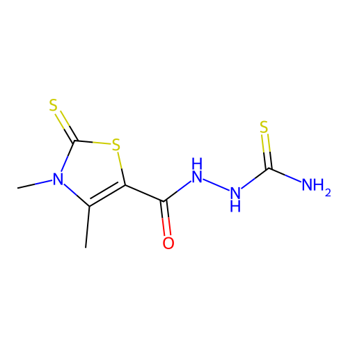 2-[(3,4-dimethyl-2-thioxo-2,3-dihydro-1,3-thiazol-5-yl)carbonyl]hydrazinecarbothioamide structure