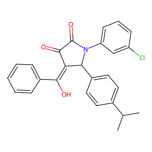 4-benzoyl-1-(3-chlorophenyl)-3-hydroxy-5-(4-isopropylphenyl)-1H-pyrrol-2(5H)-one structure