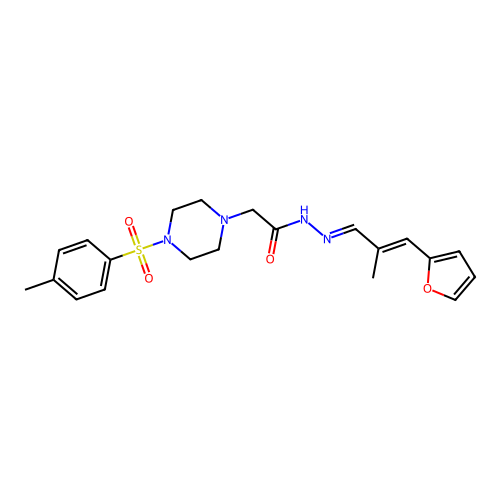 (E)-N'-((E)-3-(furan-2-yl)-2-methylallylidene)-2-(4-tosylpiperazin-1-yl)acetohydrazide structure