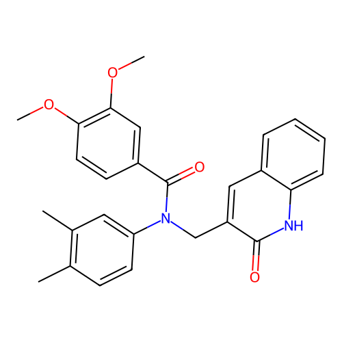 N-(3,4-dimethylphenyl)-3,4-dimethoxy-N-[(2-oxo-1H-quinolin-3-yl)methyl]benzamide structure