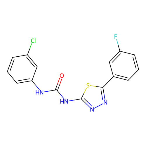 1-(3-Chlorophenyl)-3-(5-(3-fluorophenyl)-1,3,4-thiadiazol-2-yl)urea structure