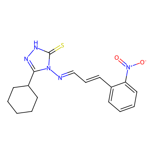5-CYCLOHEXYL-4-((3-(2-NITRO-PH)-2-PROPENYLIDENE)AMINO)-4H-1,2,4-TRIAZOLE-3-THIOL structure