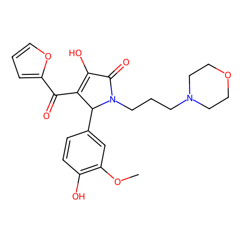 3-(furan-2-carbonyl)-4-hydroxy-2-(4-hydroxy-3-methoxyphenyl)-1-(3-morpholin-4-ylpropyl)-2H-pyrrol-5-one structure