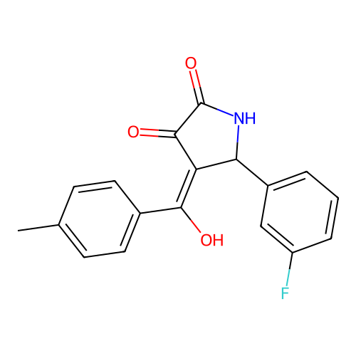 (4E)-5-(3-fluorophenyl)-4-[hydroxy-(4-methylphenyl)methylidene]pyrrolidine-2,3-dione structure