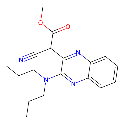Methyl cyano[3-(dipropylamino)quinoxalin-2-yl]acetate structure