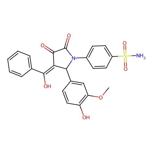 4-(3-benzoyl-4-hydroxy-2-(4-hydroxy-3-methoxyphenyl)-5-oxo-2,5-dihydro-1H-pyrrol-1-yl)benzenesulfonamide structure