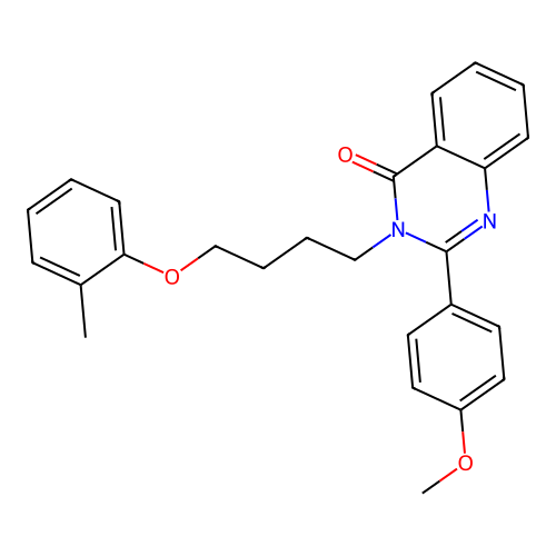 2-(4-methoxyphenyl)-3-[4-(2-methylphenoxy)butyl]quinazolin-4(3H)-one structure