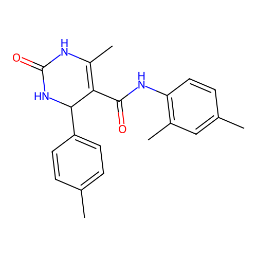 N-(2,4-dimethylphenyl)-6-methyl-2-oxo-4-(p-tolyl)-1,2,3,4-tetrahydropyrimidine-5-carboxamide structure