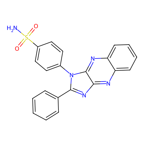 4-(2-phenyl-1H-imidazo[4,5-b]quinoxalin-1-yl)benzenesulfonamide structure