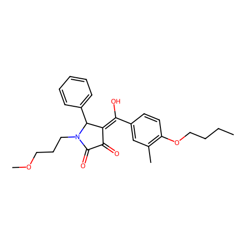 4-(4-butoxy-3-methylbenzoyl)-3-hydroxy-1-(3-methoxypropyl)-5-phenyl-1H-pyrrol-2(5H)-one structure