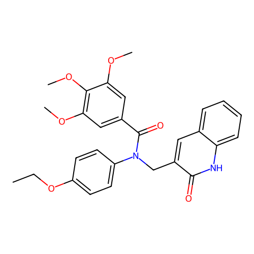 N-(4-ethoxyphenyl)-3,4,5-trimethoxy-N-[(2-oxo-1H-quinolin-3-yl)methyl]benzamide structure