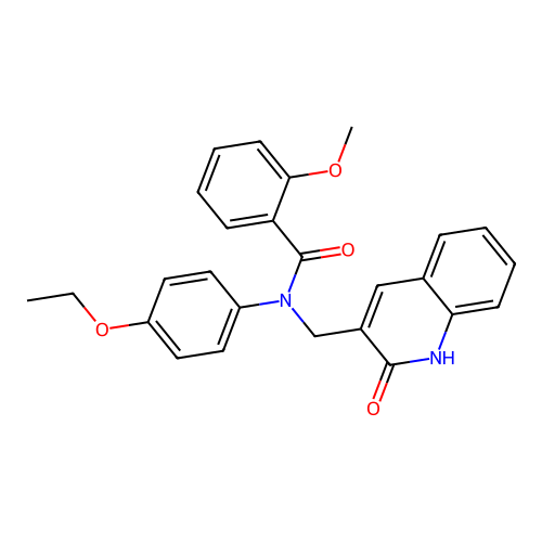 N-(4-ethoxyphenyl)-2-methoxy-N-[(2-oxo-1H-quinolin-3-yl)methyl]benzamide structure