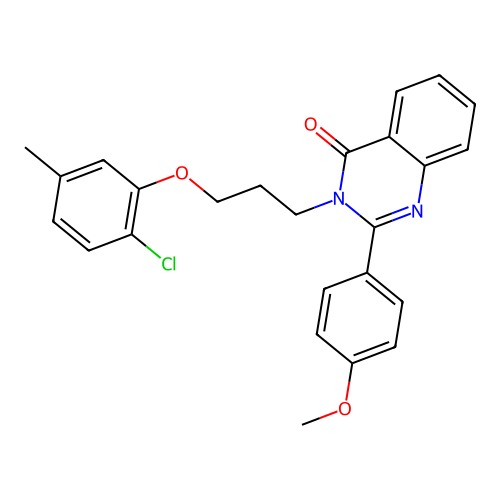 3-(3-(2-chloro-5-methylphenoxy)propyl)-2-(4-methoxyphenyl)quinazolin-4(3H)-one structure