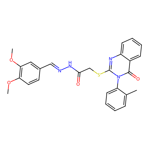 (E)-N'-(3,4-dimethoxybenzylidene)-2-((4-oxo-3-(o-tolyl)-3,4-dihydroquinazolin-2-yl)thio)acetohydrazide structure