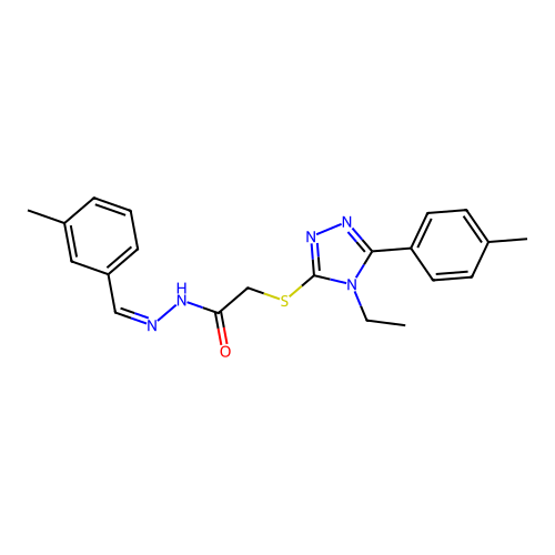 2-{[4-ethyl-5-(4-methylphenyl)-4H-1,2,4-triazol-3-yl]sulfanyl}-N'-[(Z)-(3-methylphenyl)methylidene]acetohydrazide structure