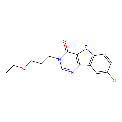 8-chloro-3-(3-ethoxypropyl)-3,5-dihydro-4H-pyrimido[5,4-b]indol-4-one structure