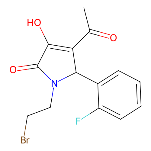 3-acetyl-1-(2-bromoethyl)-2-(2-fluorophenyl)-4-hydroxy-2H-pyrrol-5-one structure