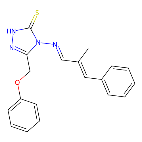 4-[(2-methyl-3-phenyl-2-propen-1-ylidene)amino]-5-(phenoxymethyl)-4H-1,2,4-triazole-3-thiol structure