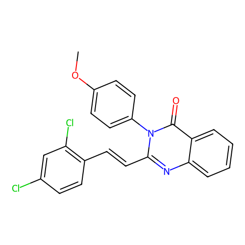 2-[(E)-2-(2,4-dichlorophenyl)ethenyl]-3-(4-methoxyphenyl)quinazolin-4(3H)-one structure