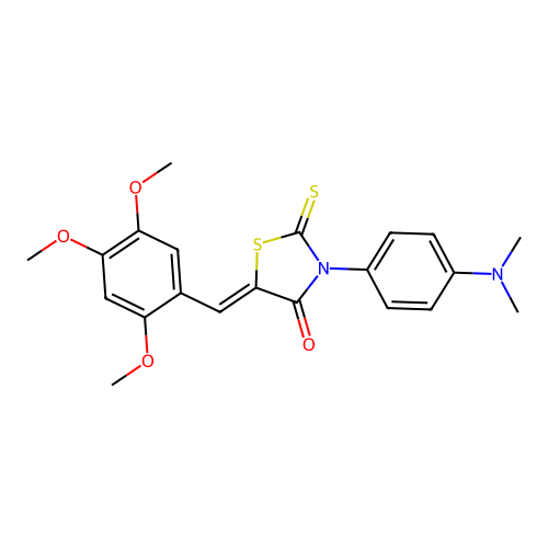 (Z)-3-(4-(dimethylamino)phenyl)-2-thioxo-5-(2,4,5-trimethoxybenzylidene)thiazolidin-4-one structure