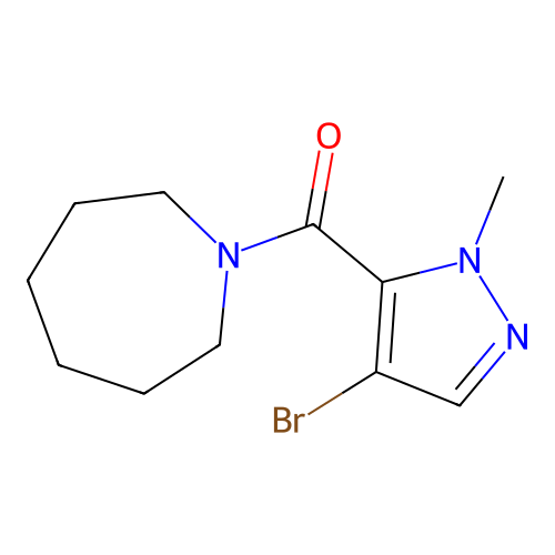 1-[(4-bromo-1-methyl-1H-pyrazol-5-yl)carbonyl]azepane structure