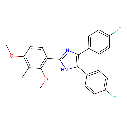 2-(2,4-dimethoxy-3-methylphenyl)-4,5-bis(4-fluorophenyl)-1H-imidazole structure