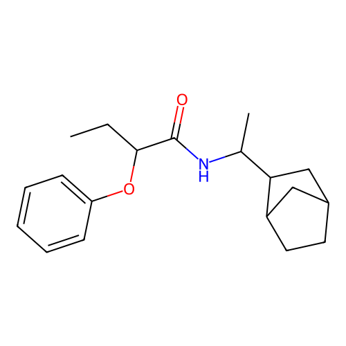N-(1-bicyclo[2.2.1]hept-2-ylethyl)-2-phenoxybutanamide structure