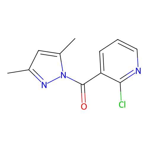 2-chloro-3-[(3,5-dimethyl-1H-pyrazol-1-yl)carbonyl]pyridine structure