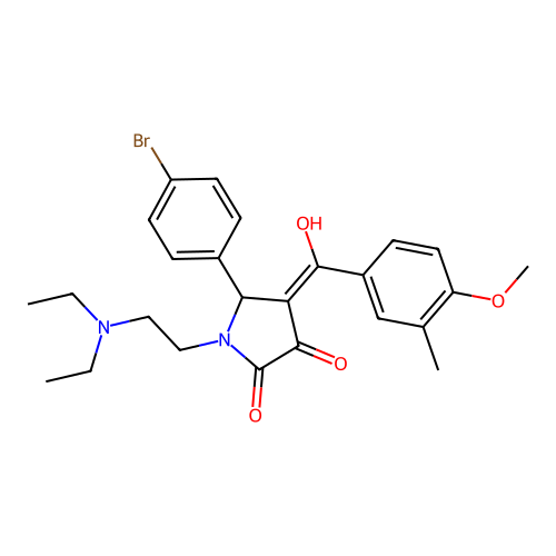(4E)-5-(4-bromophenyl)-1-(2-diethylaminoethyl)-4-[hydroxy-(4-methoxy-3-methylphenyl)methylidene]pyrrolidine-2,3-dione structure