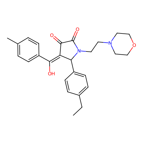 (4E)-5-(4-ethylphenyl)-4-[hydroxy-(4-methylphenyl)methylidene]-1-(2-morpholin-4-ylethyl)pyrrolidine-2,3-dione structure