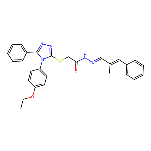 2-{[4-(4-ethoxyphenyl)-5-phenyl-4H-1,2,4-triazol-3-yl]sulfanyl}-N'-[(1E,2E)-2-methyl-3-phenylprop-2-en-1-ylidene]acetohydrazide structure