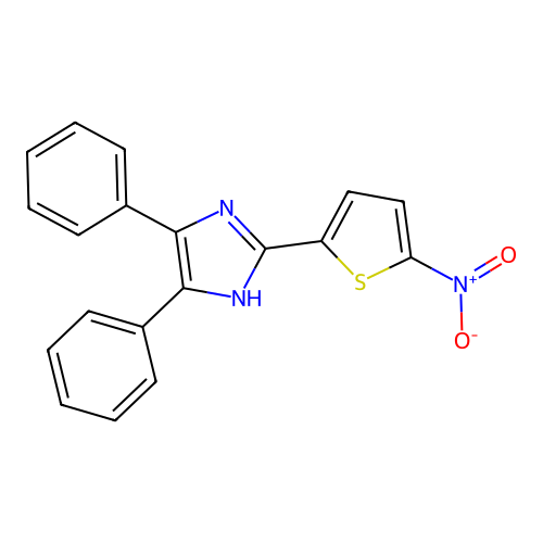 2-(5-nitrothiophen-2-yl)-4,5-diphenyl-1H-imidazole structure