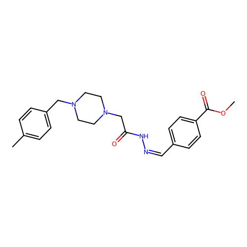 (Z)-methyl 4-((2-(2-(4-(4-methylbenzyl)piperazin-1-yl)acetyl)hydrazono)methyl)benzoate structure