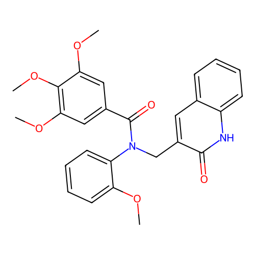 3,4,5-trimethoxy-N-(2-methoxyphenyl)-N-[(2-oxo-1H-quinolin-3-yl)methyl]benzamide structure