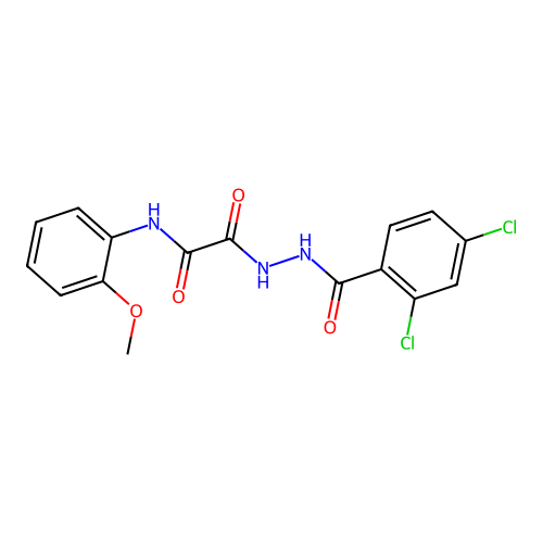 2-{2-[(2,4-dichlorophenyl)carbonyl]hydrazinyl}-N-(2-methoxyphenyl)-2-oxoacetamide structure