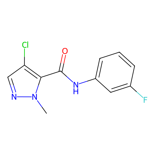 4-chloro-N-(3-fluorophenyl)-1-methyl-1H-pyrazole-5-carboxamide structure