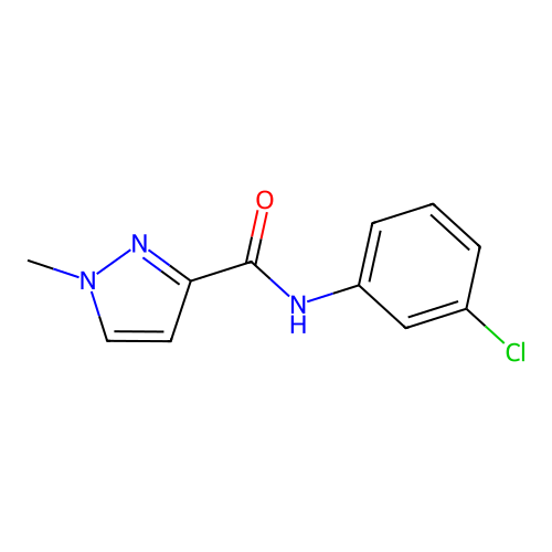N-(3-chlorophenyl)-1-methyl-1H-pyrazole-3-carboxamide structure