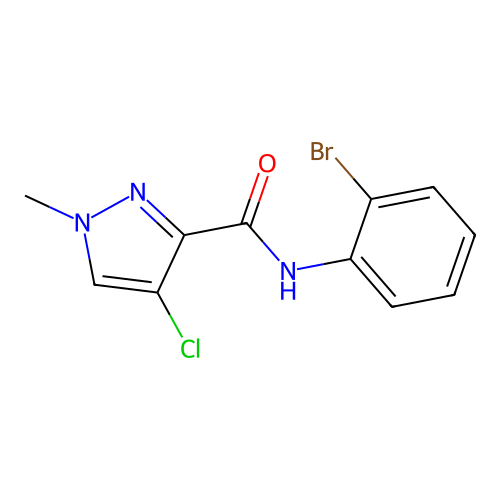 N-(2-bromophenyl)-4-chloro-1-methyl-1H-pyrazole-3-carboxamide structure