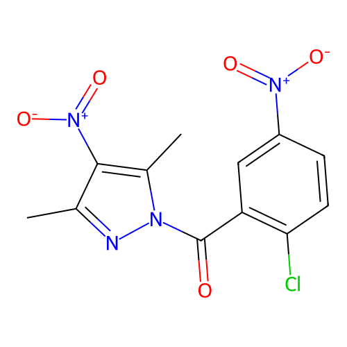 1-{2-chloro-5-nitrobenzoyl}-4-nitro-3,5-dimethyl-1H-pyrazole structure