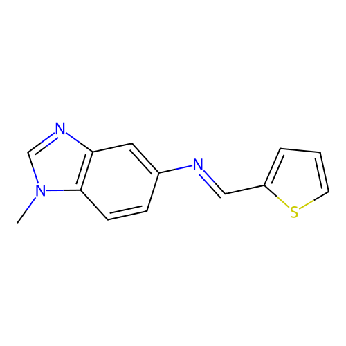 1-methyl-N-[(E)-thiophen-2-ylmethylidene]-1H-benzimidazol-5-amine structure